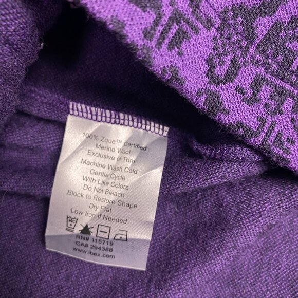 Ibex Full Zip Sweater Jacket Women's XS Purple Zque Merino Wool Mock Neck - Picture 9 of 15